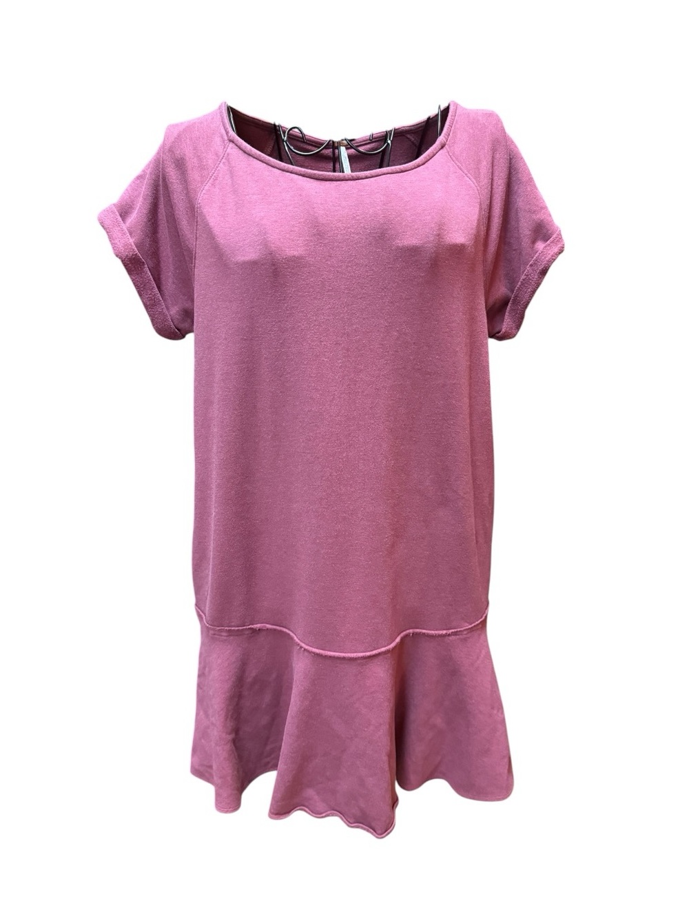 Free People Short Sleeve Pink Drop-Waist Sweatshirt Dress XS